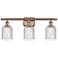 Ballston Bridal Veil 25"W 3 Light Antique Copper Bath Light w/ Clear S