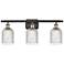 Ballston Bridal Veil 25"W 3 Light Black Brass Bath Light w/ Clear Shad