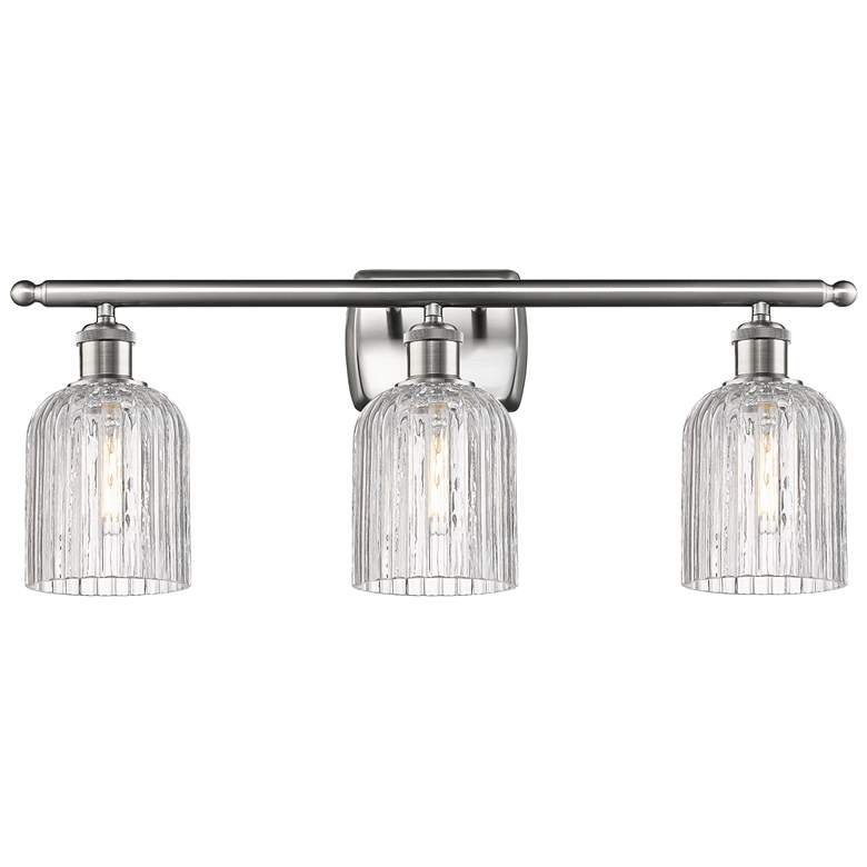 Image 1 Ballston Bridal Veil 25"W 3 Light Satin Nickel Bath Light w/ Clear Sha