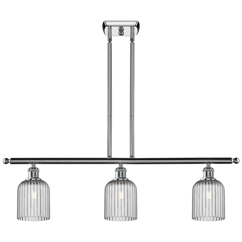 Image 1 Ballston Bridal Veil 3 36" Stem Hung Island Chrome Smoke Shade