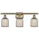 Ballston Bridal Veil 3 Light 25" Bath Vanity Antique Brass Mercury Shade