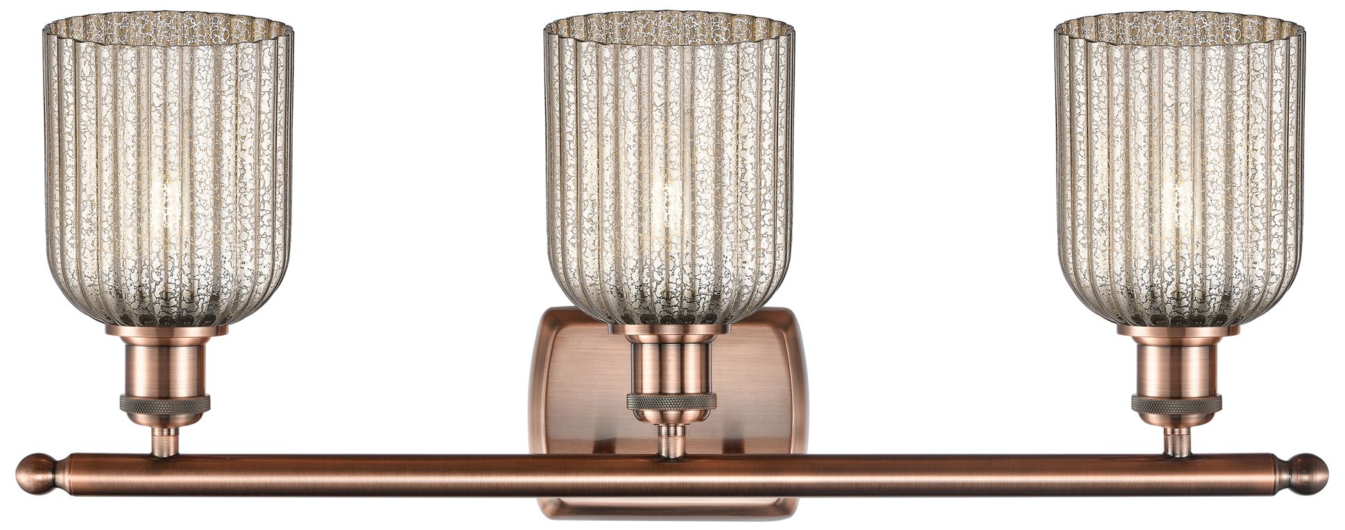 Image 2 Ballston Bridal Veil 3 Light 25" Bath Vanity Antique Copper Mercury Shade more views