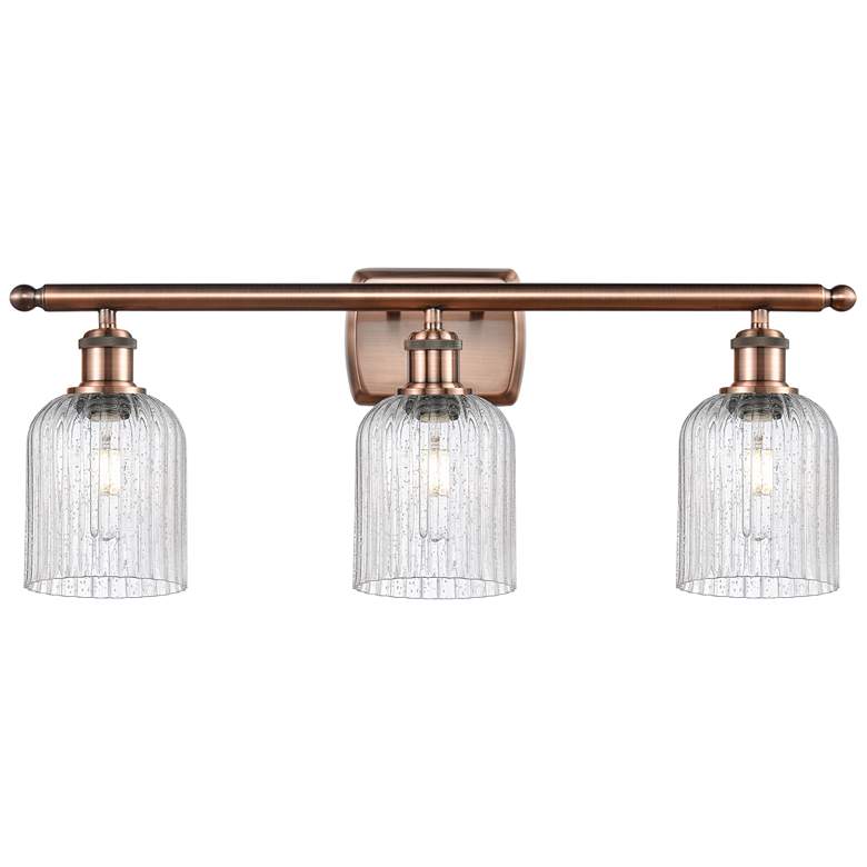 Image 1 Ballston Bridal Veil 3 Light 25" Bath Vanity Antique Copper Seedy Shade
