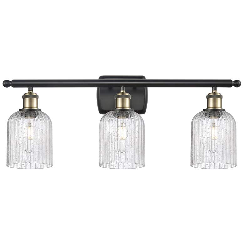 Image 1 Ballston Bridal Veil 3 Light 25" Bath Vanity Black Brass Seedy Shade