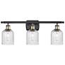 Ballston Bridal Veil 3 Light 25" Bath Vanity Black Brass Seedy Shade