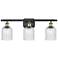 Ballston Bridal Veil 3 Light 25" Bath Vanity Black Brass Seedy Shade