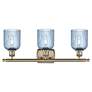 2_Ballston Bridal Veil 3 Light 25" Bath Vanity Brass Princess Blue Shade more views