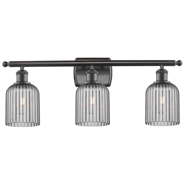 Image 1 Ballston Bridal Veil 3 Light 25" Bath Vanity Bronze Light Smoke Shade