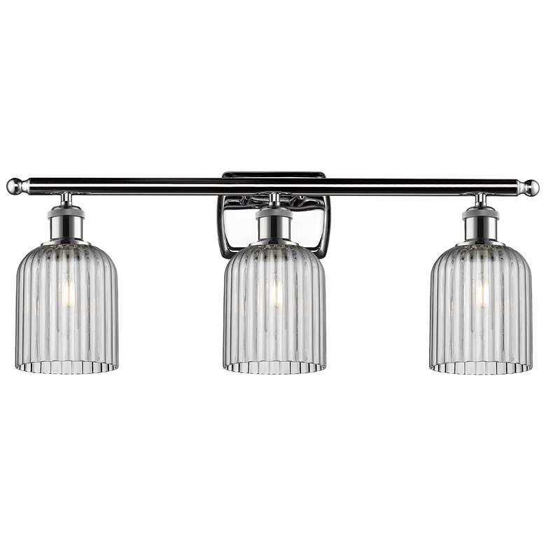Image 1 Ballston Bridal Veil 3 Light 25" Bath Vanity Chrome Light Smoke Shade