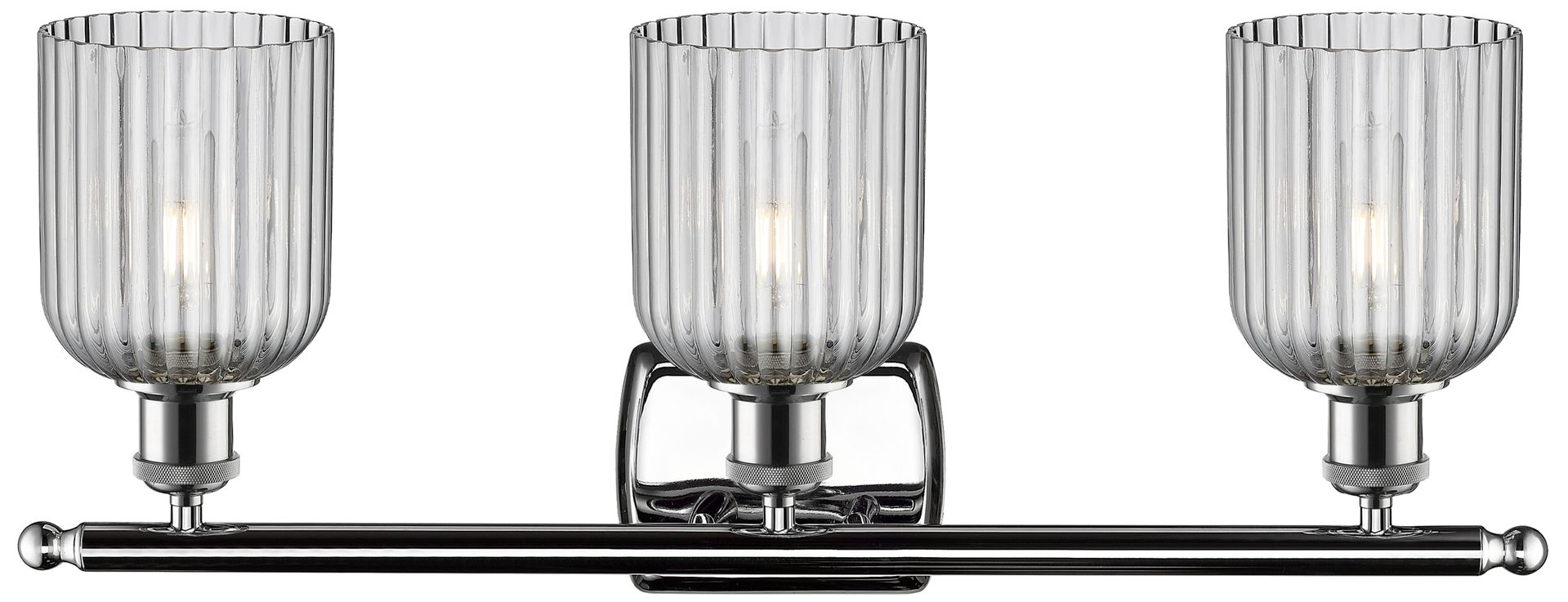 Image 2 Ballston Bridal Veil 3 Light 25" Bath Vanity Chrome Light Smoke Shade more views