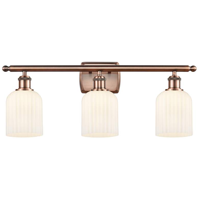 Image 1 Ballston Bridal Veil 3 Light 25" Bath Vanity Copper Gloss White Shade