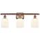 Ballston Bridal Veil 3 Light 25" Bath Vanity Copper Gloss White Shade