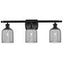 Ballston Bridal Veil 3 Light 25" Bath Vanity Matte Black Light Smoke Shade