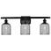 Ballston Bridal Veil 3 Light 25" Bath Vanity Matte Black Light Smoke Shade
