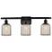 Ballston Bridal Veil 3 Light 25" Bath Vanity Matte Black Mercury Shade