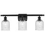 Ballston Bridal Veil 3 Light 25" Bath Vanity Matte Black Seedy Shade