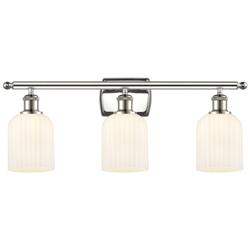 Ballston Bridal Veil 3 Light 25" Bath Vanity Nickel Gloss White Shade