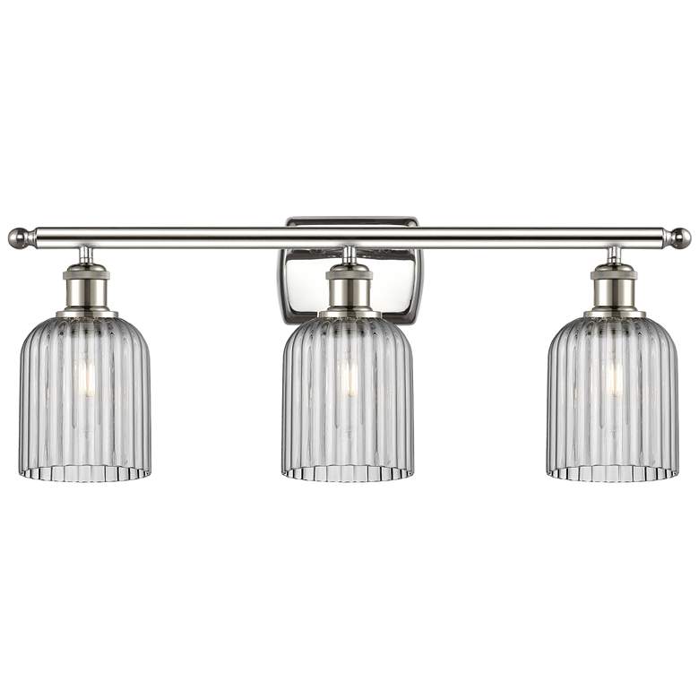 Image 1 Ballston Bridal Veil 3 Light 25" Bath Vanity Nickel Light Smoke Shade