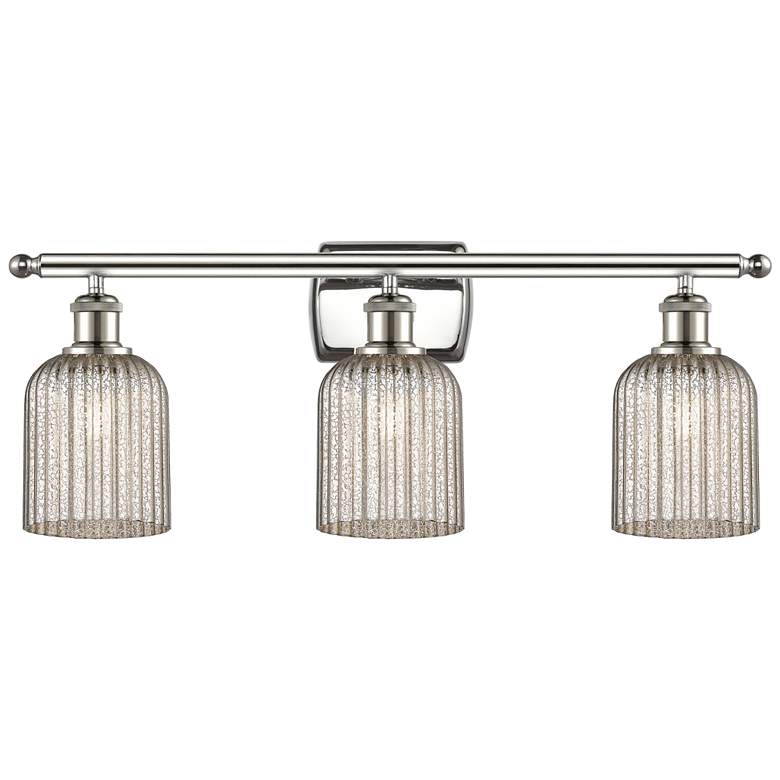 Image 1 Ballston Bridal Veil 3 Light 25" Bath Vanity Polished Nickel Mercury Shade