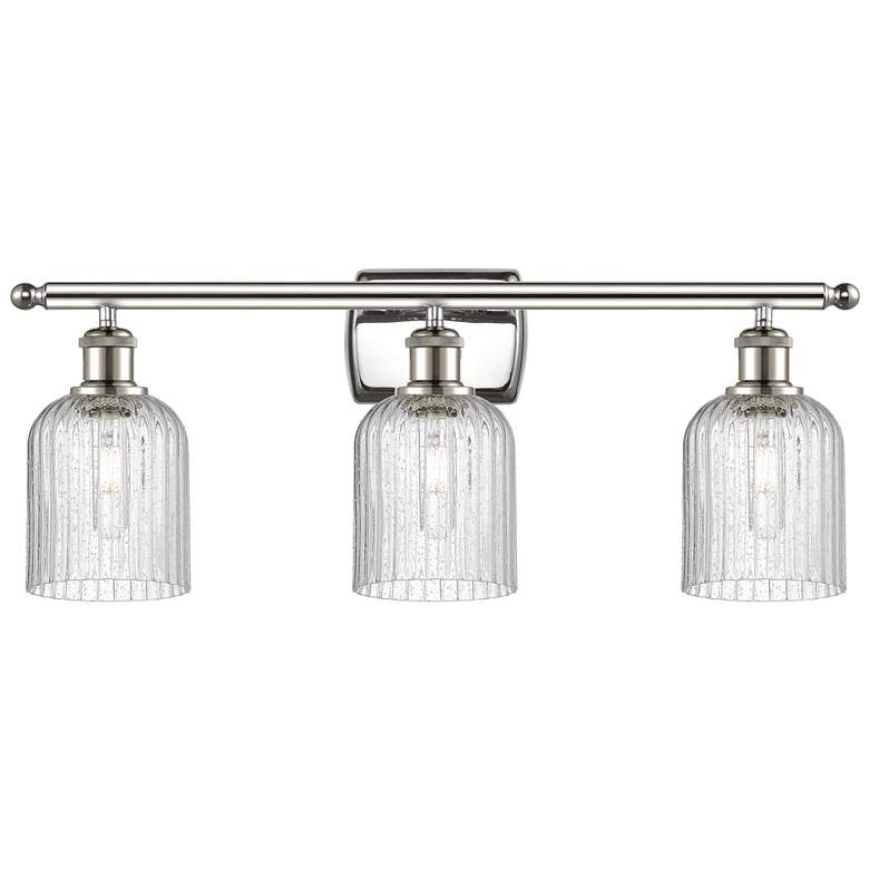 Image 1 Ballston Bridal Veil 3 Light 25" Bath Vanity Polished Nickel Seedy Shade