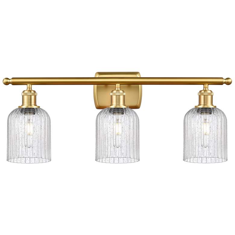 Image 1 Ballston Bridal Veil 3 Light 25" Bath Vanity Satin Gold Seedy Shade