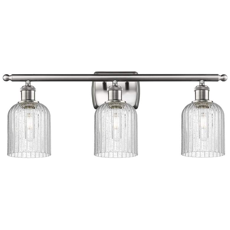 Image 1 Ballston Bridal Veil 3 Light 25" Bath Vanity Satin Nickel Seedy Shade