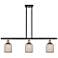 Ballston Bridal Veil 3 Light 36" Stem Hung Island Light Black Brass Mercury