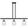 Ballston Bridal Veil 3 Light 36" Stem Hung Island Light Black Brass & Seedy