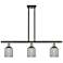 Ballston Bridal Veil 3 Light 36" Stem Hung Island Light Black Brass & Smoke