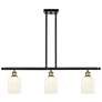 Ballston Bridal Veil 3 Light 36" Stem Hung Island Light Black Brass & White