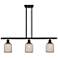 Ballston Bridal Veil 3 Light 36" Stem Hung Island Light Black Mercury Shade