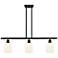 Ballston Bridal Veil 3 Light 36" Stem Hung Island Light Black & White Shade