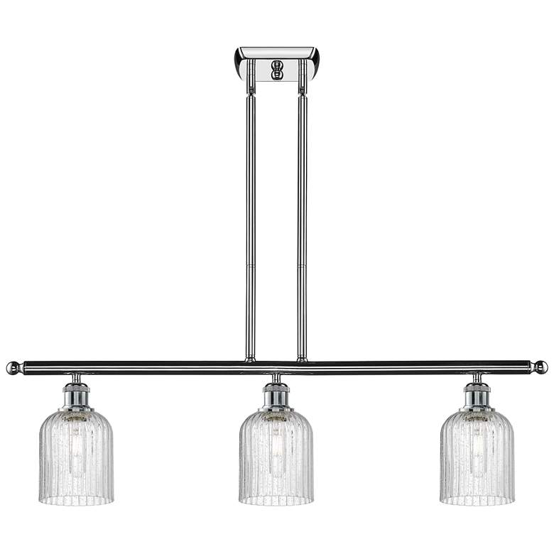 Image 1 Ballston Bridal Veil 3 Light 36" Stem Hung Island Light Chrome Seedy Shade