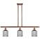 Ballston Bridal Veil 3 Light 36" Stem Hung Island Light Copper Smoke Shade
