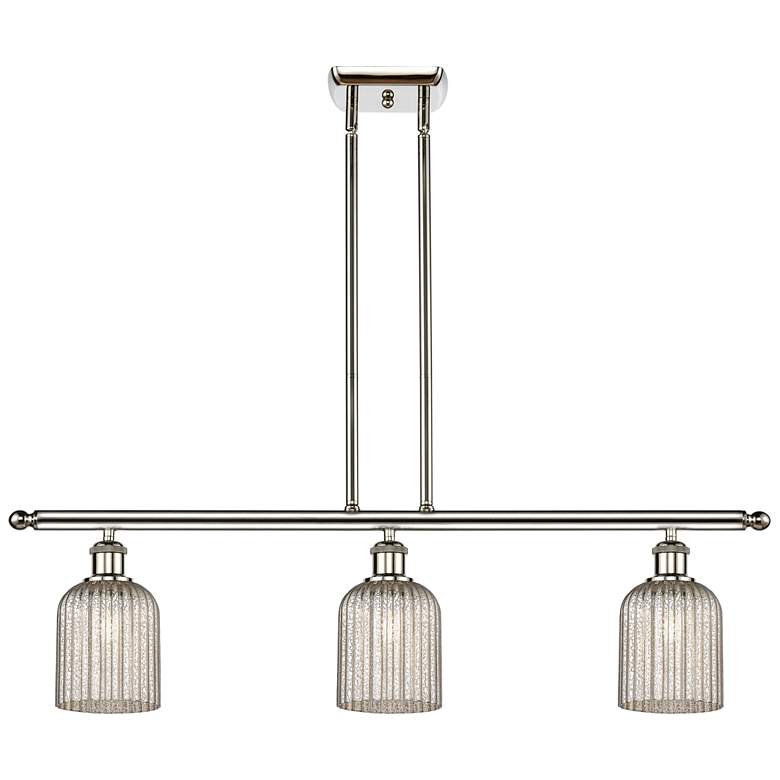Image 1 Ballston Bridal Veil 3 Light 36" Stem Hung Island Light Nickel Mercury