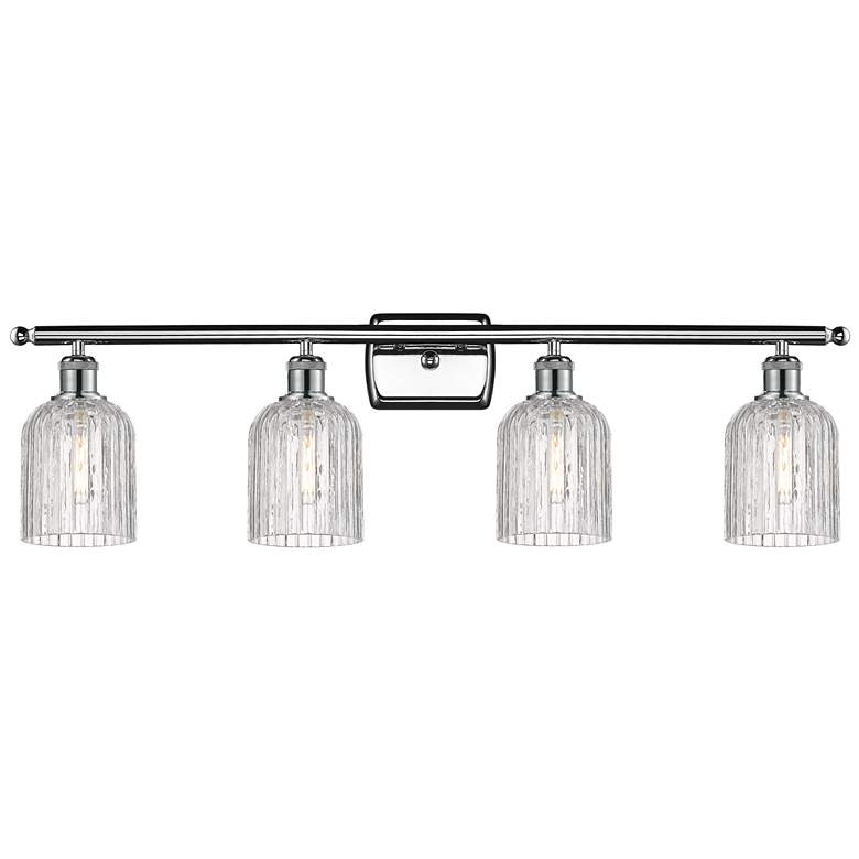 Image 1 Ballston Bridal Veil 35"W 4-Light Chrome Bath Vanity Light w/ Clear Sh
