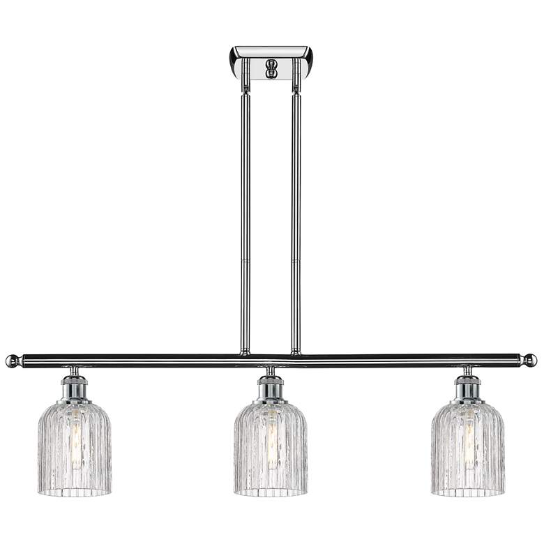 Image 1 Ballston Bridal Veil 36"W 3-Light Chrome Stem Island Light w/ Clear Sh