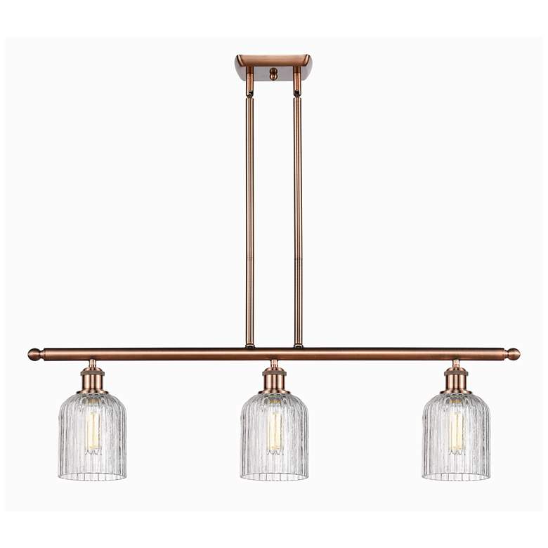 Image 1 Ballston Bridal Veil 36"W 3-Light Copper Stem Island Light w/ Clear Sh