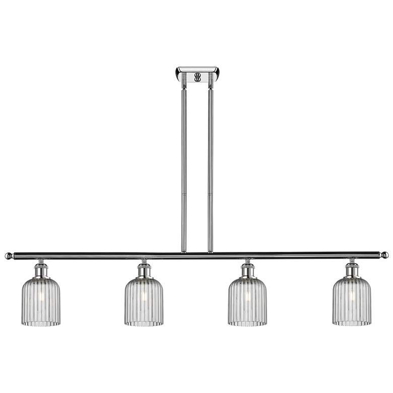 Image 1 Ballston Bridal Veil 4 48" Stem Hung Island Chrome Smoke Shade
