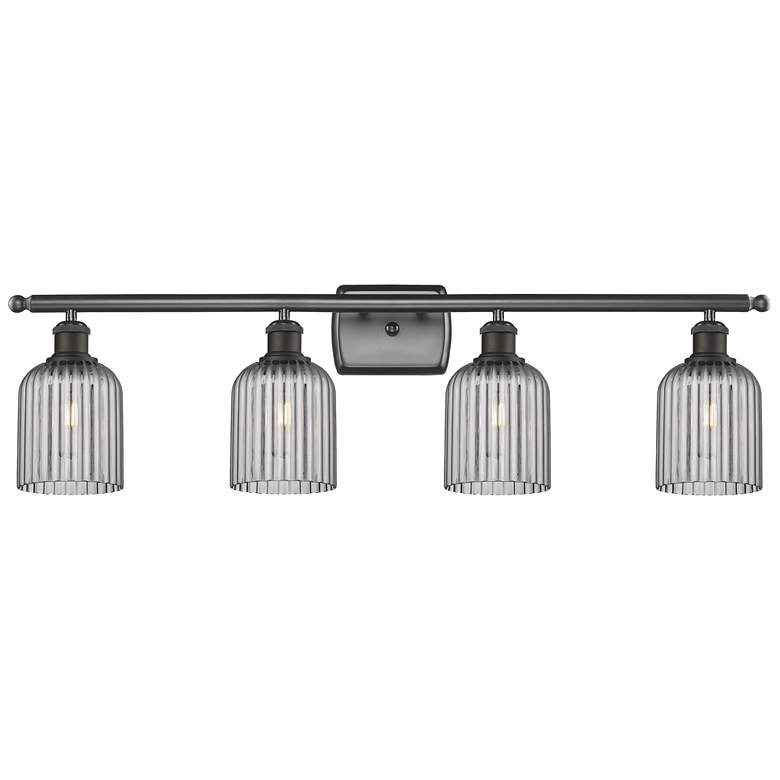Image 1 Ballston Bridal Veil 4 Light 35" Bath Vanity Bronze Light Smoke Shade