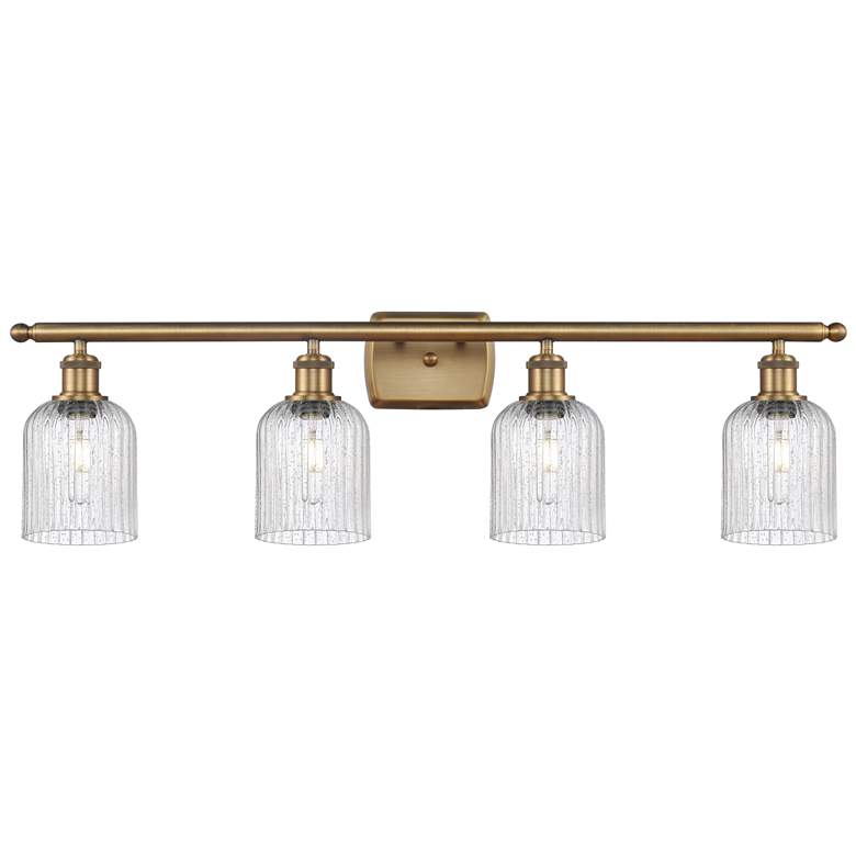Image 1 Ballston Bridal Veil 4 Light 35" Bath Vanity Brushed Brass Seedy Shade