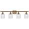 Ballston Bridal Veil 4 Light 35" Bath Vanity Brushed Brass Seedy Shade