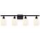 Ballston Bridal Veil 4 Light 35" Bath Vanity Matte Black Gloss White Shade