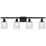 Ballston Bridal Veil 4 Light 35" Bath Vanity Matte Black Seedy Shade