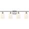 Ballston Bridal Veil 4 Light 35" Bath Vanity Nickel Gloss White Shade