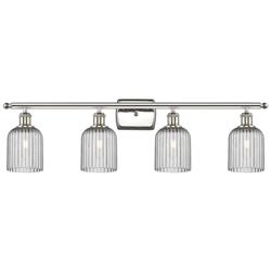 Ballston Bridal Veil 4 Light 35" Bath Vanity Nickel Light Smoke Shade