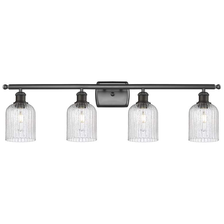 Image 1 Ballston Bridal Veil 4 Light 35" Bath Vanity Oil Rubbed Bronze Seedy Shade