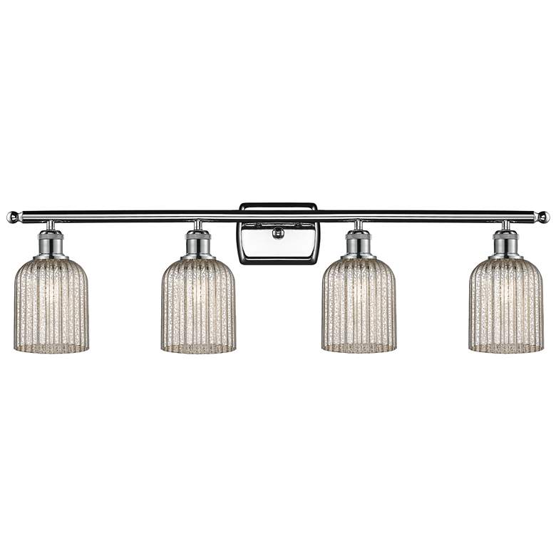 Image 1 Ballston Bridal Veil 4 Light 35" Bath Vanity Polished Chrome Mercury Shade