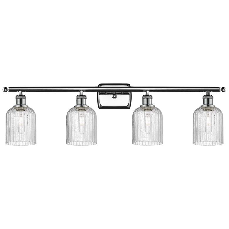 Image 1 Ballston Bridal Veil 4 Light 35" Bath Vanity Polished Chrome Seedy Shade
