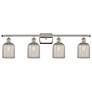 Ballston Bridal Veil 4 Light 35" Bath Vanity Polished Nickel Mercury Shade